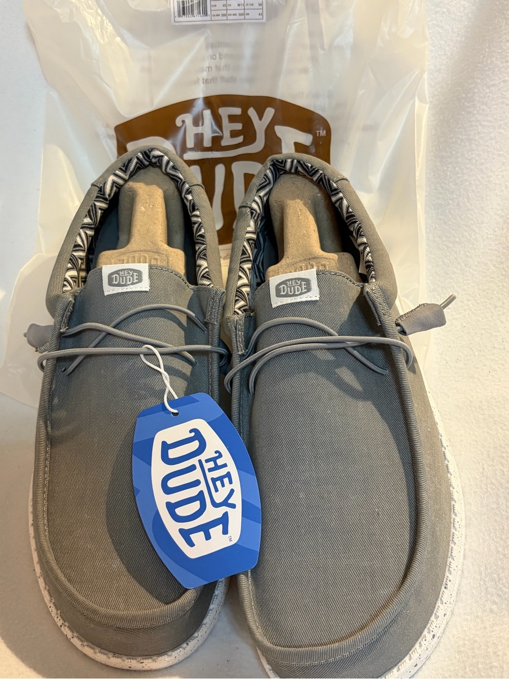 Hey Dude Grey Canvas Slip-On Loafers